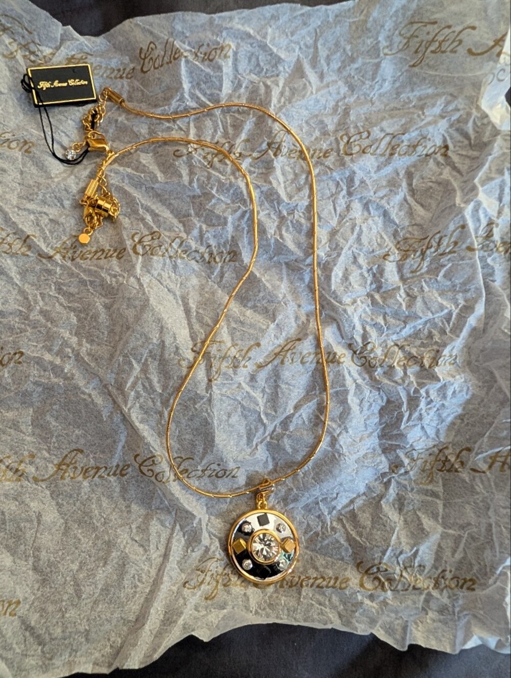 Fifth Avenue Y2K Gold-Tone Compass Pendant Necklace